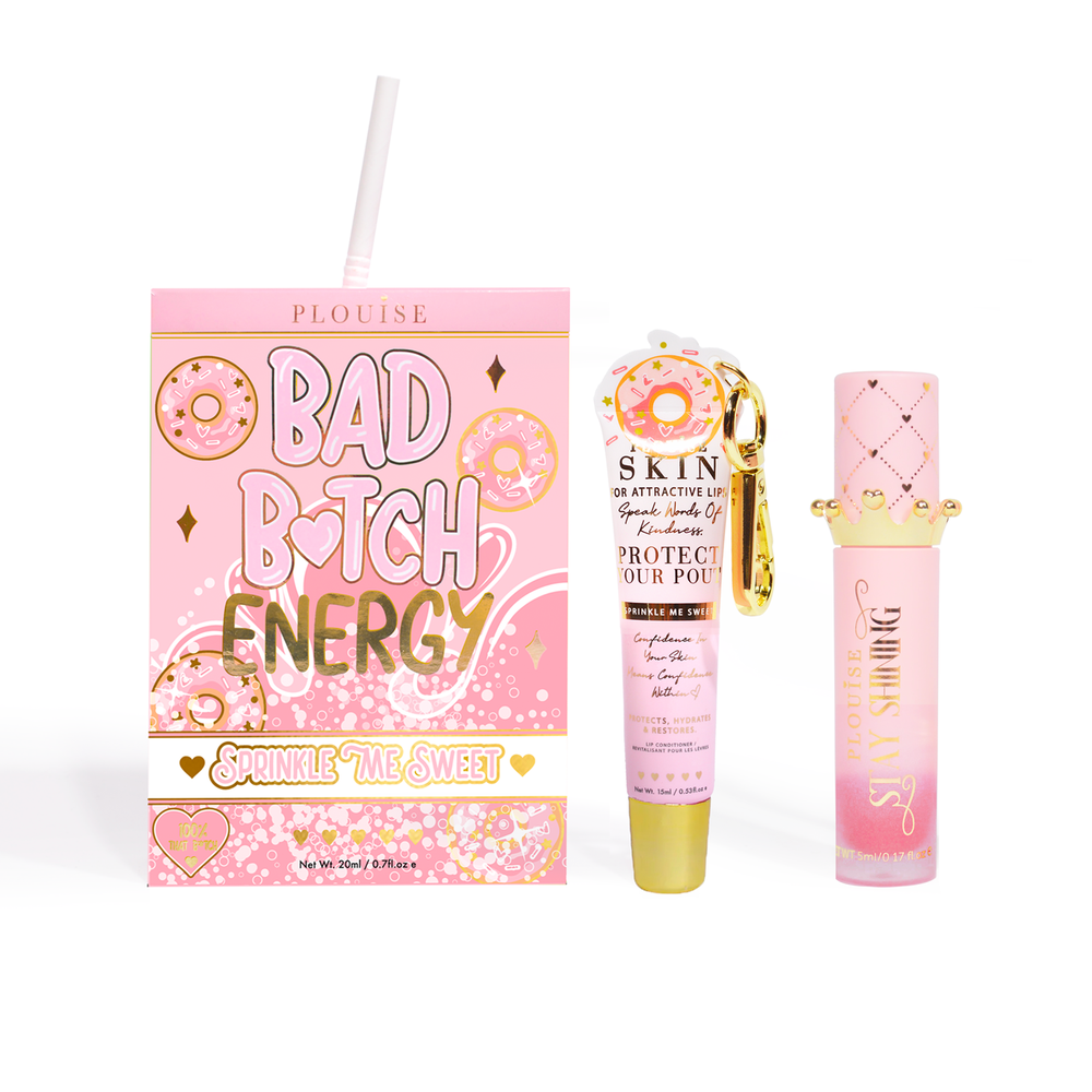 Bad Bitch Energy Lip Conditioner & Lip Oil Duo - Mansikka