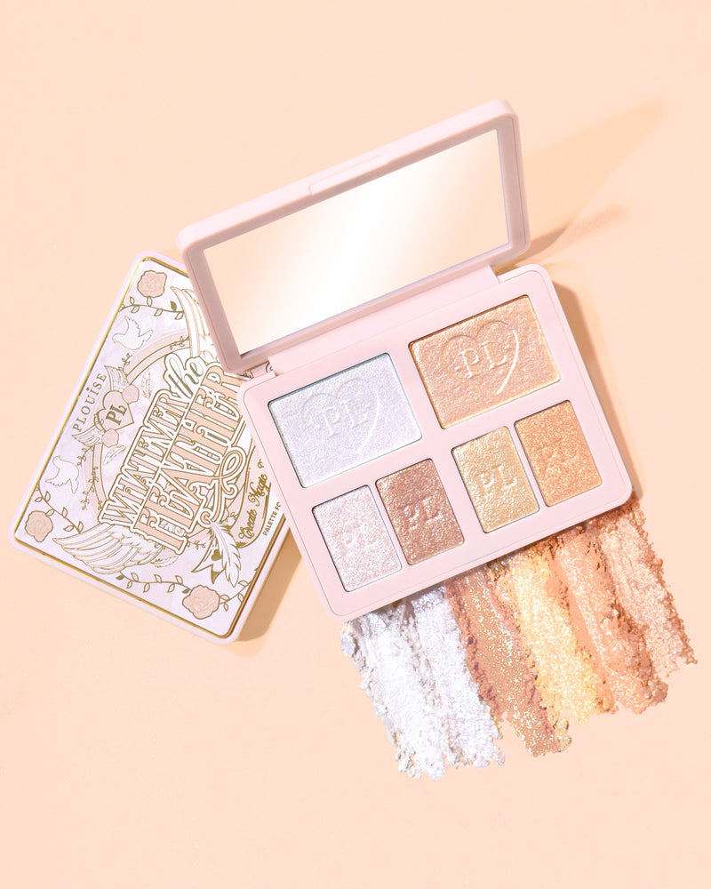 P.Louise Whatever The Feather Schimmer-Topper-Palette für Augen und Gesicht mit Farbfeldern
