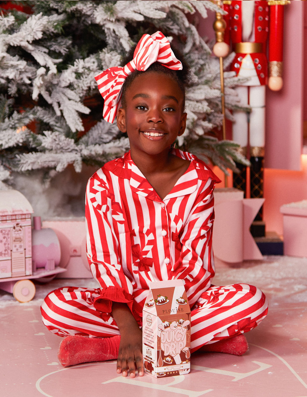Candy Cane jul hår rosett