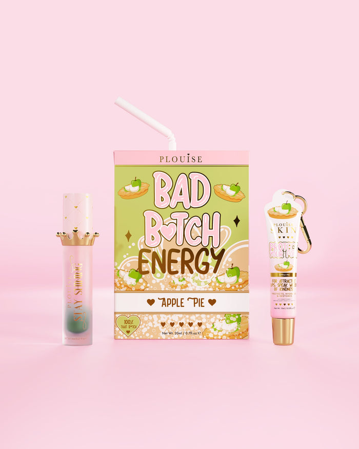 An Apple Pie Bad Bitch Energy fra P.Louise med læbebalsam og læbeolie