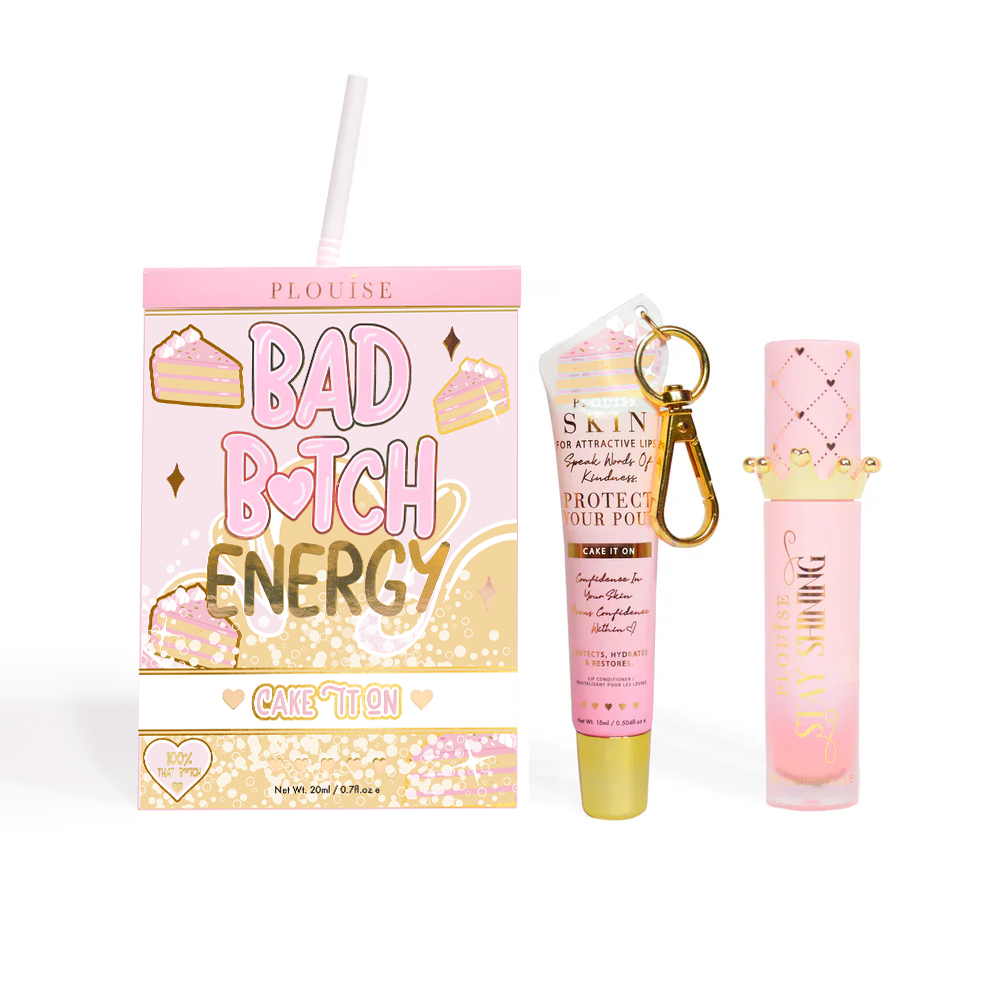 Duo de condicionador labial e óleo labial Bad Bitch Energy - morango