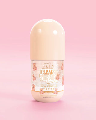 Pullo P.Louise Clear The Air Gel Cleanser kookoskakun tuoksuista vaaleanpunaista taustaa vasten
