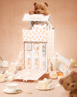 P.Louise Get Unteddy With Me Full Collection PR Box Presentset med nallar och te på en beige bakgrund